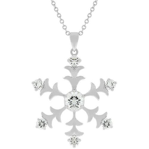 Rhodium Plated Snowflake Pendant - AMIClubwear - Modalova