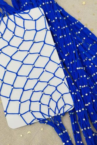 Royal Blue Rhinestone Fishnets Costume Accessory - Kandy Kouture - Modalova