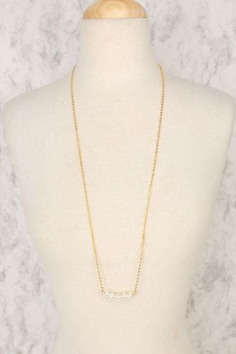 Sexy Gold Polish Chain Pearl Accent Necklace - Kandy Kouture - Modalova