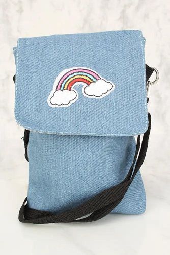 Sexy Denim Rainbow Patch Mini Satchel Handbag - Kandy Kouture - Modalova