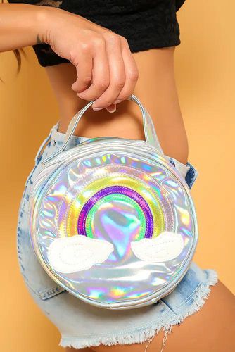 Sexy Silver Holographic Rainbow Mini Handbag - Kandy Kouture - Modalova