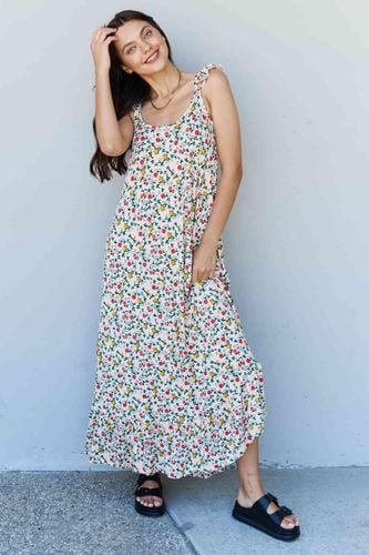 Doublju In The Garden Ruffle Floral Maxi Dress in Natural Rose - Trendsi - Modalova