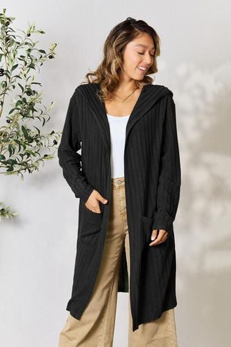 Basic Bae Full Size Hooded Sweater Cardigan - Trendsi - Modalova