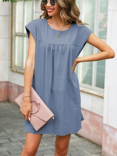 Round Neck Cap Sleeve Dress - Trendsi - Modalova