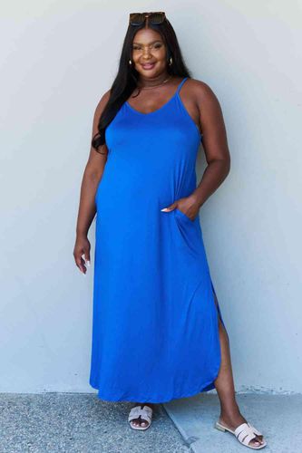 Ninexis Good Energy Full Size Cami Side Slit Maxi Dress in Royal Blue - Trendsi - Modalova