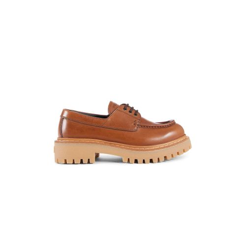 Laced leather loafers - PRADA - Modalova