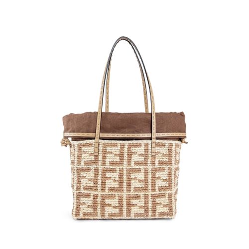 Small Roll raffia crochet Bag - FENDI - Modalova
