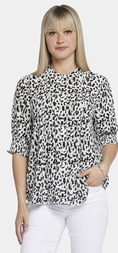 Pleated Short Sleeved Blouse Animal Print | - Nydj - Modalova