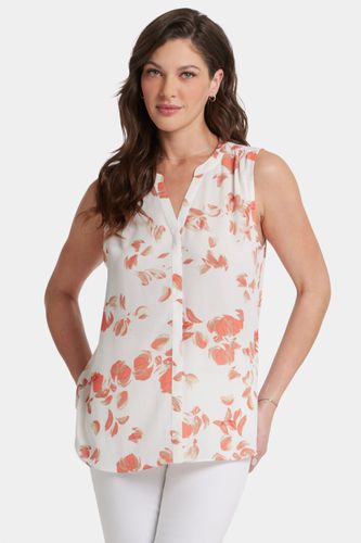 Sleeveless Pintuck Blouse Abstract Floral Print | - Nydj - Modalova