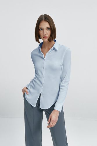 Camisa mujer celeste slim - Sepiia - Modalova