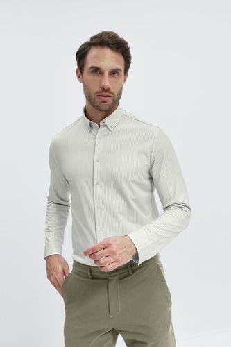 Camisa casual hombre rayas verdes regular - Sepiia - Modalova