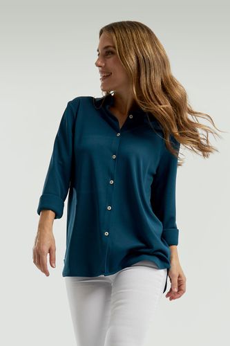 Camisa mujer azul tormenta oversized - Sepiia - Modalova