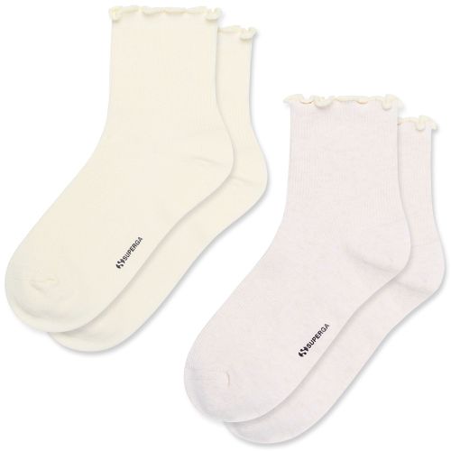 SP-N00S09 ANKLE 2PACK - Socks - Ankle Sock - Woman - BEIGE NATURAL-BEIGE GESSO - SUPERGA IT - Modalova