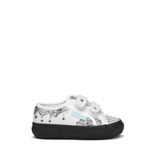 KIDS STRAPS VEGAN MATERIAL SPIDER WEB - Le - Low Cut - Kid unisex - SPIDER WEB PRINT-BLACK - Superga - Modalova