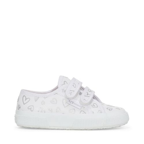 KIDS STRAPS VEGAN MATERIAL CUTE HEARTS PRINT - Le - Low Cut - Girl - WHITE-SILVER HEARTS - Superga - Modalova