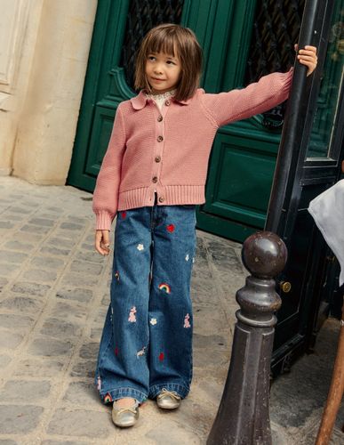 Pantalon large-Denim parisien brodé - Boden - Modalova