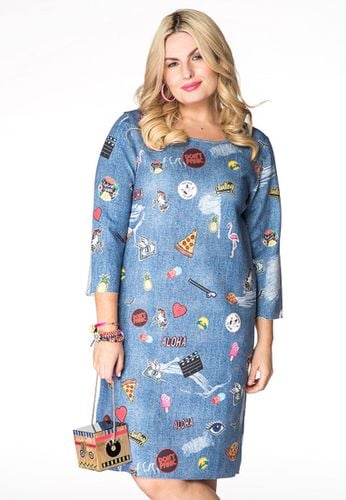 Dress denim printed SCUBA - Yoek - Modalova