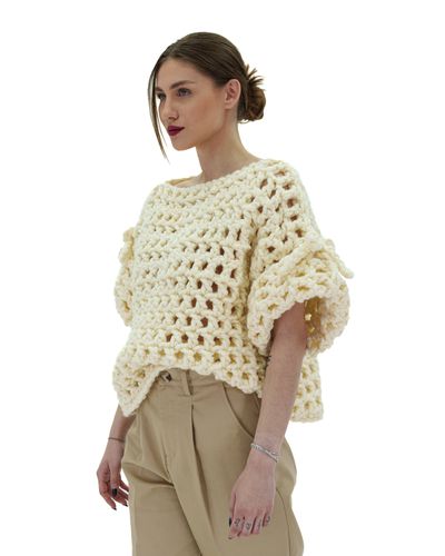 Bow Sleeve Sweater - Mumshandmade - Modalova