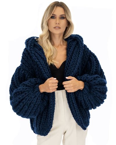 Hooded Chunky Cardigan - Mumshandmade - Modalova