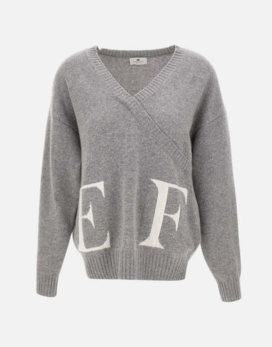 Täglicher Wollmischpullover in Mélange Grau - Elisabetta Franchi - Modalova