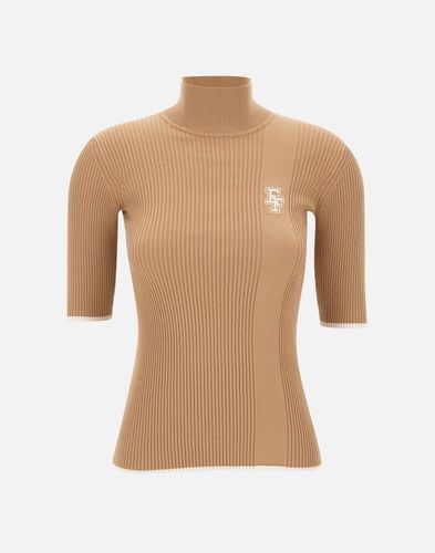 Täglicher Kamel Rollkragen Slim Fit Pullover - Elisabetta Franchi - Modalova