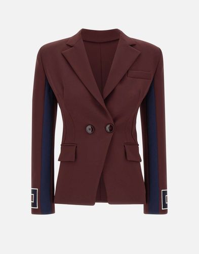 Burgunderfarbener Stretch-Crepe-Blazer - Elisabetta Franchi - Modalova