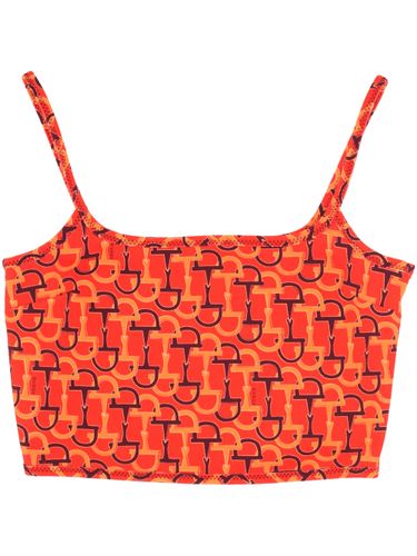 Orange-rotes Seidentop - Gucci - Modalova