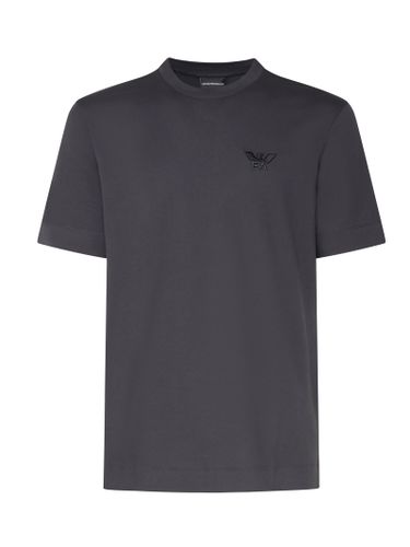 Grau Baumwoll-T-Shirt mit kurzen Ärmeln - Emporio Armani - Modalova