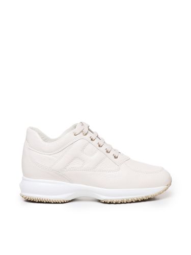 Elfenbein-texturierte Leder-Sneaker - Hogan - Modalova