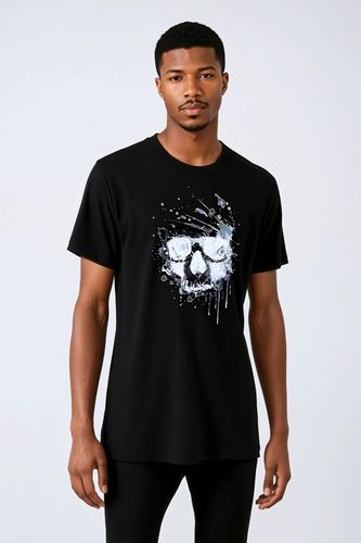 Wasserpaint -Schädel -T -Shirt - schwarz - Mann - TeeShoppen - Modalova