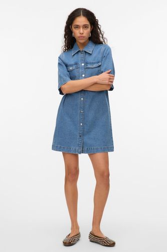 Fenja Short Denim Kleid - mittelblauer Denim - Vero Moda - Modalova