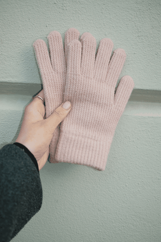 Strickhandschuhe - rosa - TeeShoppen - Modalova