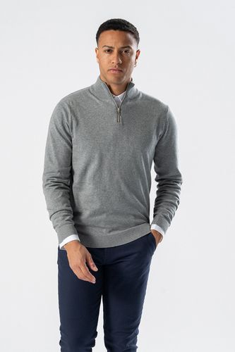 Pullover Half Zip - Grau Melange - TeeShoppen - Modalova