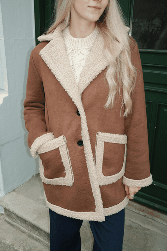 Shearling Mantel - Braun - TeeShoppen - Modalova