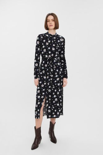 Einfaches Langarm -Hemdkleid - schwarz - Vero Moda - Modalova