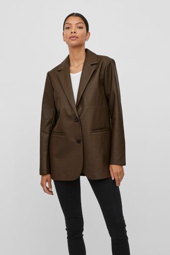 Maya Coated Blazer - Demitasse - VILA - Modalova