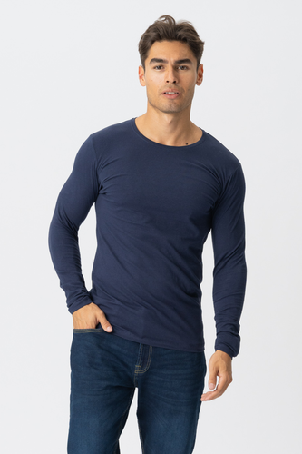 Langarm Muscle T -Shirt - Marine - Mann - TeeShoppen - Modalova