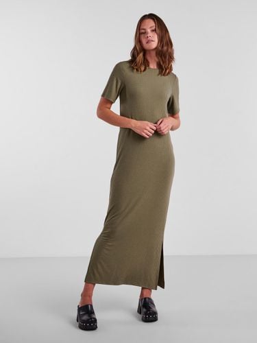 Kylie O -Neck Maxi Kjole - Tiefes Flechtengrün - PIECES - Modalova