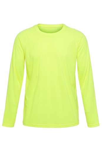 Langarmes Trainings-T-Shirt-Neongelb - TeeShoppen - Modalova