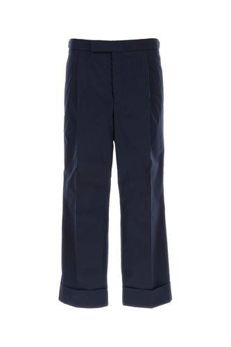 Navy polyester blend pant - THOM BROWNE - Modalova