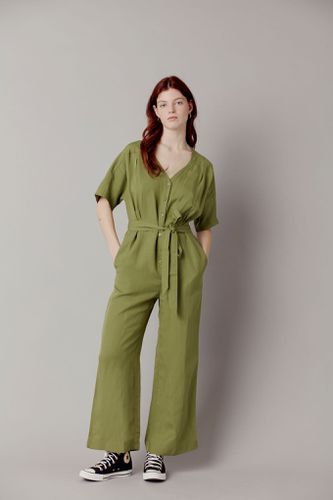 ASTIR - Tencel Linen Jumpsuit Khaki Green, SIZE 1 / UK 8 / EUR 36 - KOMODO - Modalova