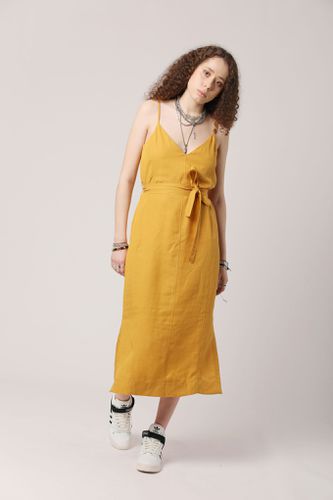 IMAN Tencel Linen Slip Dress Tangerine, SIZE 3 / UK 12 / EUR 40 - KOMODO - Modalova
