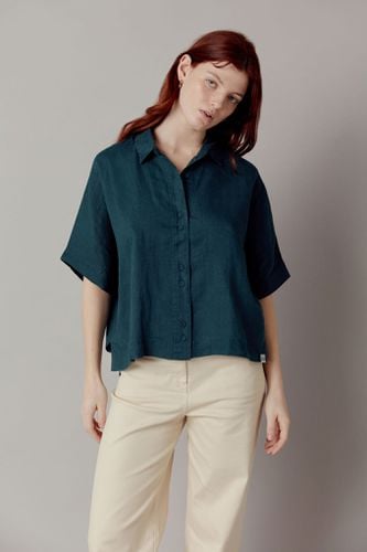 KIMONO Organic Linen Shirt - Teal Green, Size 1/ UK 8/ EUR 36 - KOMODO - Modalova