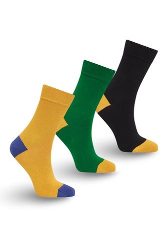 PUNCHY Box Set (x3 pairs) - GOTS Organic Cotton Socks Black/Green/Gold, EUR 31-43 - KOMODO - Modalova