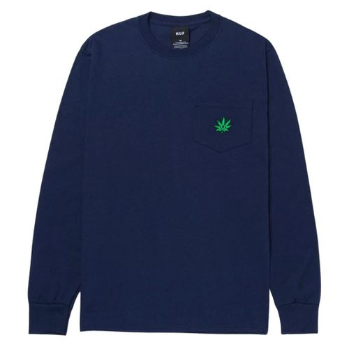 Green Buddy Longsleeve Pocket T-Shirt - Navy - Huf - Modalova