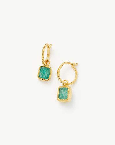 Mini Pyramid Charm Hoop Earrings | 18ct Gold Vermeil/Amazonite - Missoma - Modalova