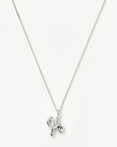 Curly Molten Initial Pendant Necklace - Initial H | Sterling Silver - Missoma - Modalova