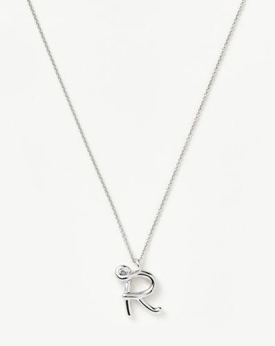 Curly Molten Initial Pendant Necklace - Initial R | Sterling Silver - Missoma - Modalova