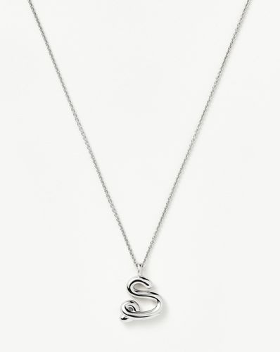 Curly Molten Initial Pendant Necklace - Initial S | Sterling Silver - Missoma - Modalova