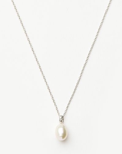 Fine Baroque Pearl Organic Pendant Necklace | 14ct Solid White Gold/Pearl - Missoma - Modalova